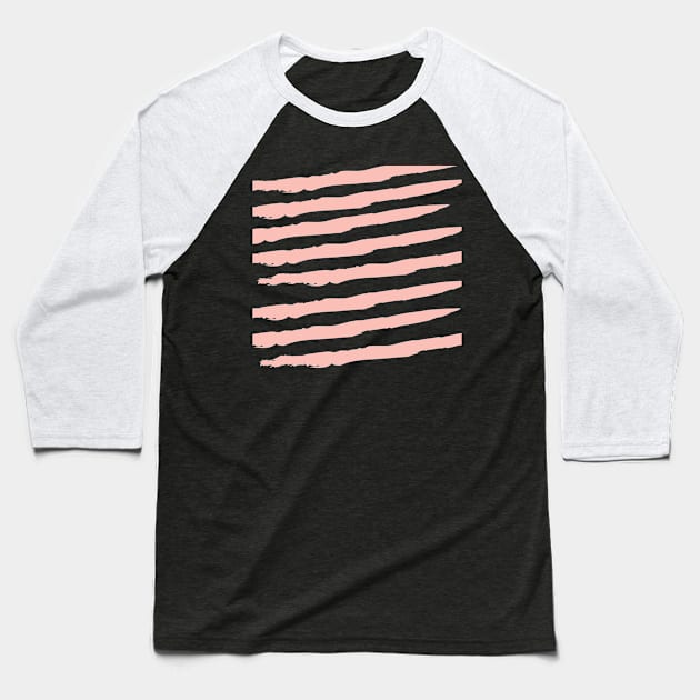 Peach Stripes Baseball T-Shirt by peachesinthewild